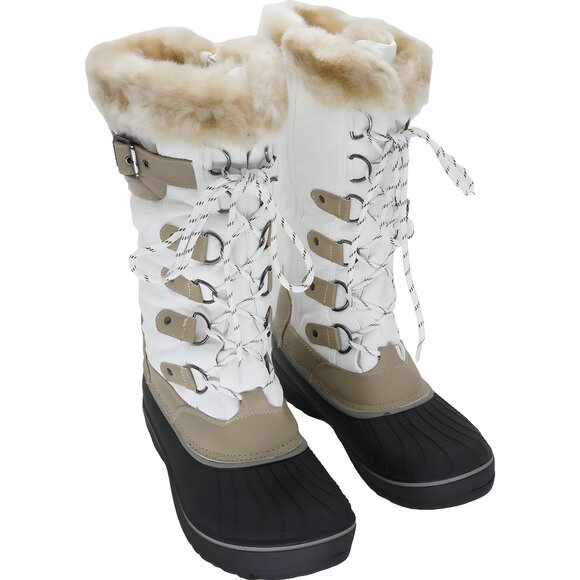 DREAM PAIRS Shoes - DREAM PAIRS DP-Avalanche Winter Snow Boots Beige/White Faux Fur Women's US 9M
